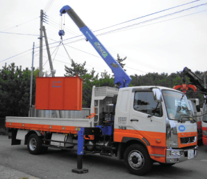 産廃ボックスの吊り込み状況